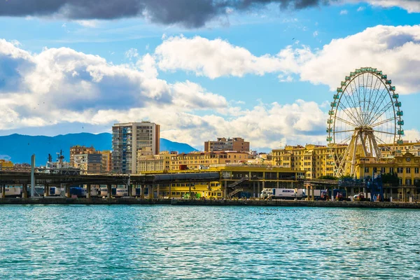 View Ferris Wheel Situated Waterfront Port Malaga Spain — Foto de Stock