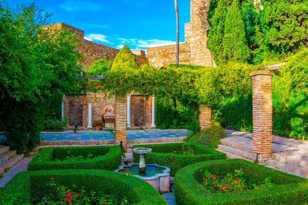 View Garden Alcazaba Fortress Spanish City Malaga — Stock Photo, Image