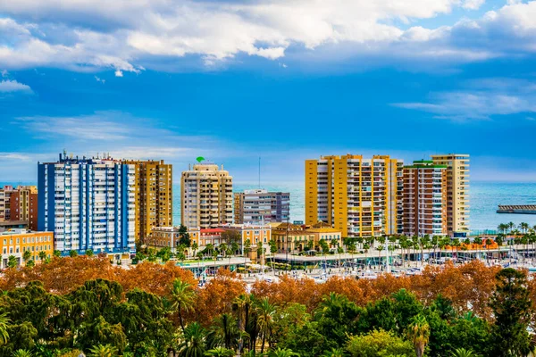 Luchtfoto Van Haven Van Malaga — Stockfoto