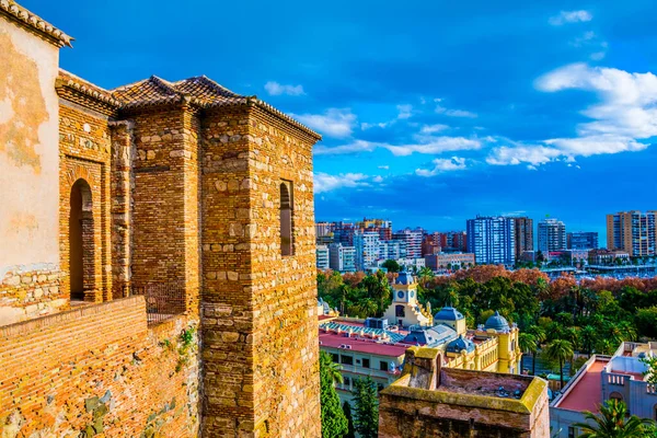 Blick Auf Einen Turm Der Alcazaba Festung Malaga — Stockfoto