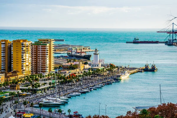 Aerial View Port Malaga — Stock Fotó