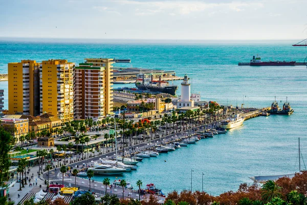 Vista Aérea Porto Málaga — Fotografia de Stock