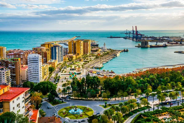 Aerial View Port Malaga — Stockfoto