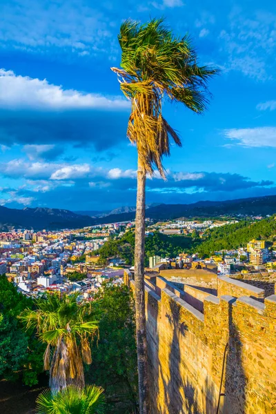 Malaga 'daki Gibralfaro Kalesi' nin manzarası.