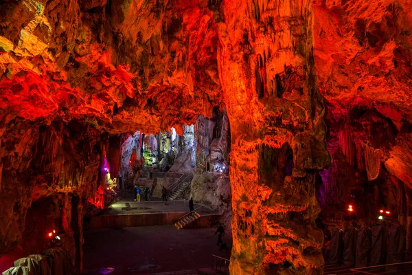 Illumintaed Michael Cave Gibraltar — стоковое фото