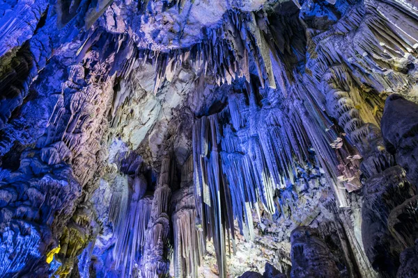 Illumintaed Michael Cave Gibraltar — стоковое фото