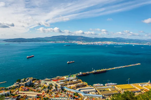 Luchtfoto Van Gibraltar Genomen Vanaf Top Van Berg — Stockfoto