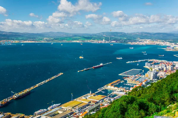 Luchtfoto Van Poort Van Gibraltar Genomen Uit Ohara Batterij — Stockfoto