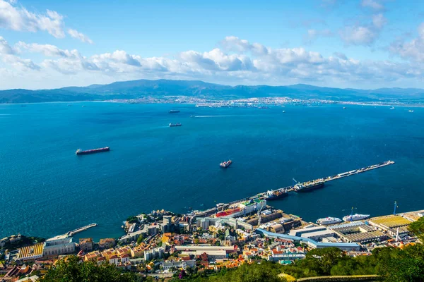 Luchtfoto Van Gibraltar Algeciras Bay Linea Concepcion Genomen Vanaf Bovenste — Stockfoto