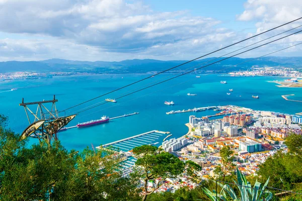 Teleferikli Cebelitarık 'ın havadan görünüşü 