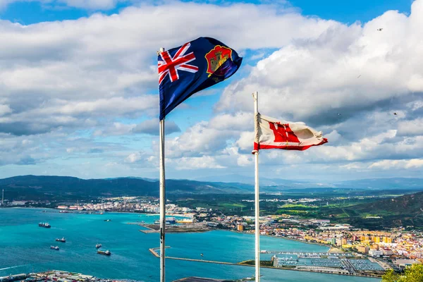 Flags Gibraltar Landscape Background — Stockfoto