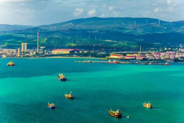 Cargo Ships Approaching Port Algeciras Bay Spain — Stockfoto