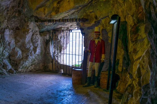 Reconstitution Une Période Pendant Siège Gibraltar Intérieur Des Grands Tunnels — Photo