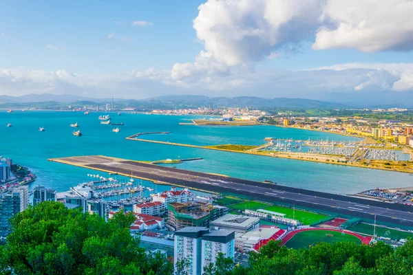 Aerial View Gibraltar Airport Great Siege Tunnels — Stockfoto