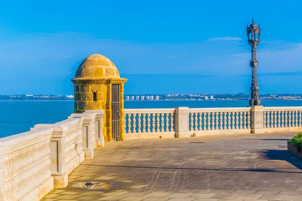 Detail Brick Element Situated Seaside Promenade Spanish City Cadiz — Stok fotoğraf