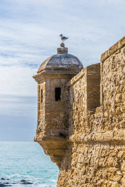 View Wall Castle San Sebastian Cadiz Spain — Stock fotografie