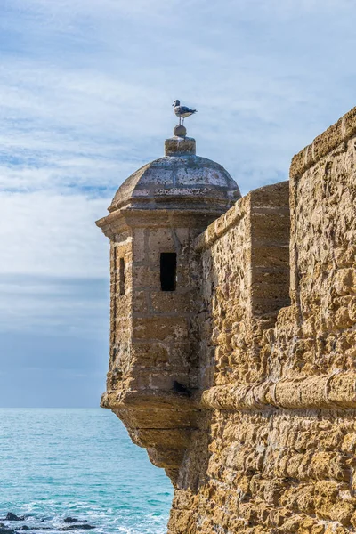 View Wall Castle San Sebastian Cadiz Spain — Stock fotografie