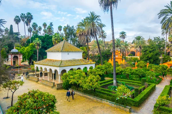 İspanyol şehri Sevilla 'daki gerçek Alcazar Sarayı' nın manzarası