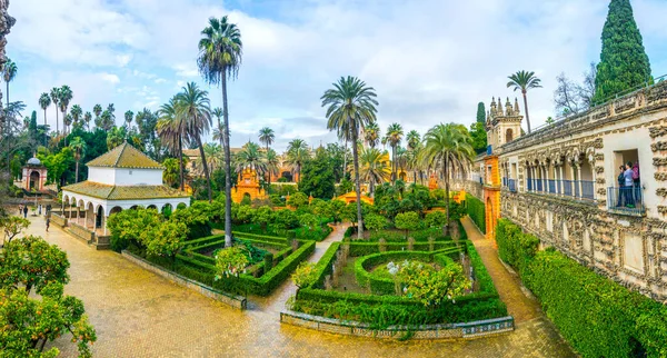 Spanyol Şehri Sevilla Daki Gerçek Alcazar Sarayı Nın Manzarası — Stok fotoğraf