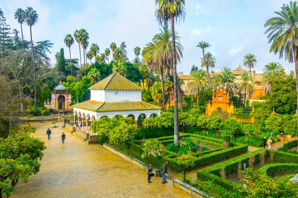 Spanyol Şehri Sevilla Daki Gerçek Alcazar Sarayı Nın Manzarası — Stok fotoğraf