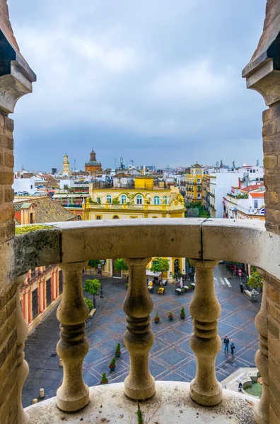 Giralda Kulesi Nin Balkonundan Sevilla Daki Plaza Virgen Hava Manzarası — Stok fotoğraf