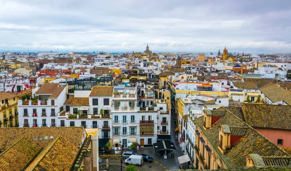 Antenn Utsikt Över Den Spanska Staden Sevilla Tagen Från Toppen — Stockfoto