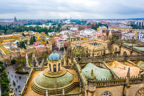 Vanuit Lucht Uitzicht Kathedraal Sevilla — Stockfoto