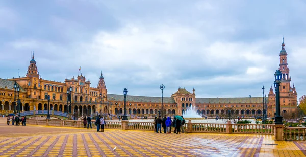 Plaza Espana Den Spanska Staden Sevilla — Stockfoto