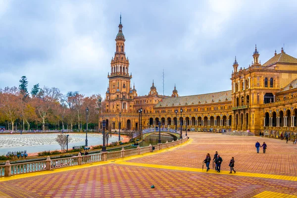 Plaza Espana Den Spanska Staden Sevilla — Stockfoto