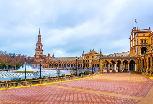 Plaza Espana Den Spanska Staden Sevilla — Stockfoto