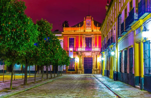 View Courtyard Real Alcazar Palace Spanish City Sevilla Orchard Orange — Stockfoto