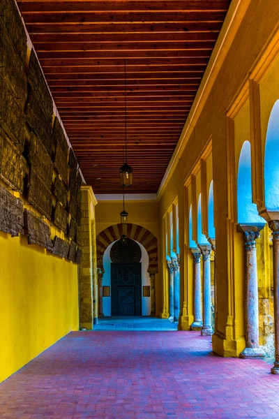 Detail Corridor Surrounding Orange Garden Situated Mazquita Cathedral Spanish City — Stock fotografie