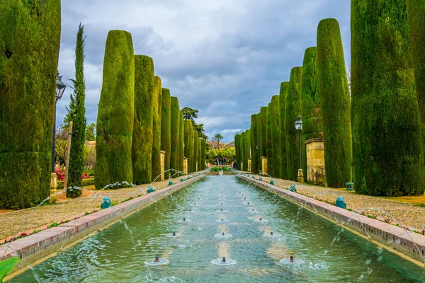 Alcazar de los reyes cristianos 'un güzel bahçeleri. İspanya' nın Cordoba kentindeki Cristian krallarının kraliyet sarayı.
