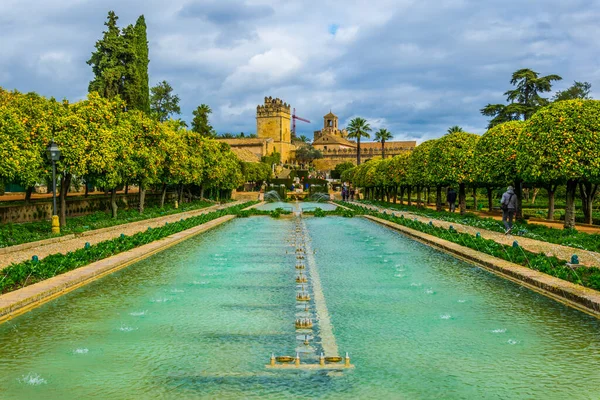 Alcazar de los reyes cristianos 'un güzel bahçeleri. İspanya' nın Cordoba kentindeki Cristian krallarının kraliyet sarayı.