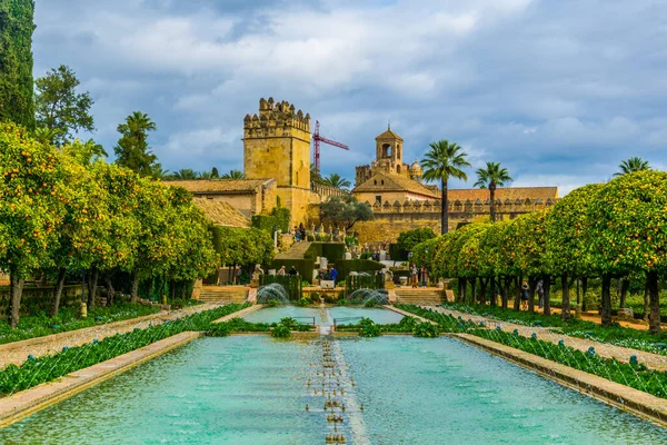 Hermosos Jardines Del Alcazar Los Reyes Cristianos Palacio Real Los —  Fotos de Stock