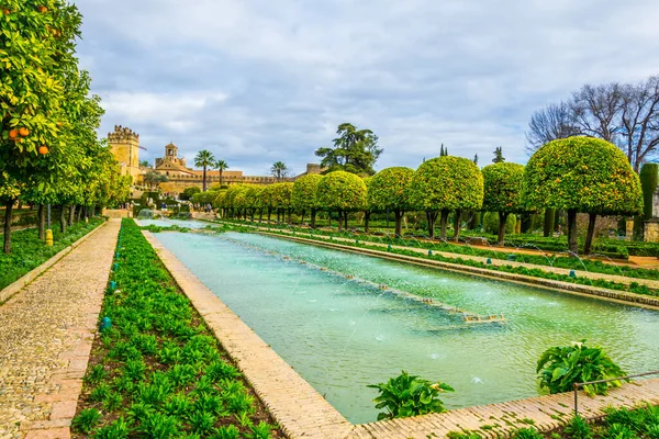 Alcazar de los reyes cristianos 'un güzel bahçeleri. İspanya' nın Cordoba kentindeki Cristian krallarının kraliyet sarayı.