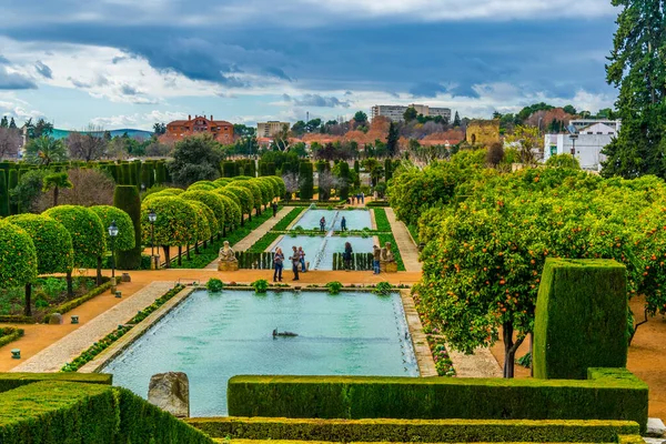 Красиві Сади Алькасар Лос Рейес Королівський Палац Королів Акару Іспанському — стокове фото
