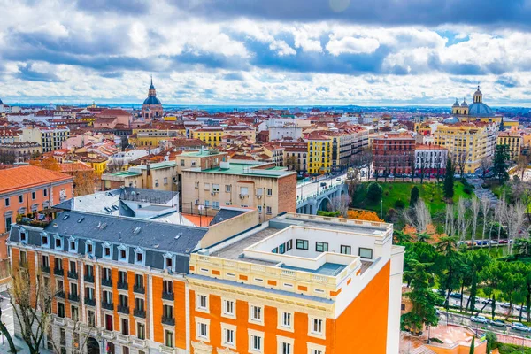 Madrid Deki Almudea Katedrali Nin Tepesinden Çekilen Madrid Hava Görüntüsü — Stok fotoğraf