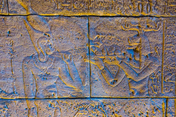 Detalhe Hieróglifos Situados Dentro Templo Debod Madrid — Fotografia de Stock