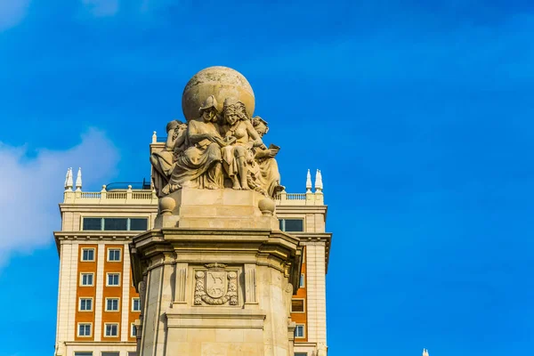 Pomnik Don Kichot Sancho Panzo Plaza Espana Madryt Hiszpania — Zdjęcie stockowe