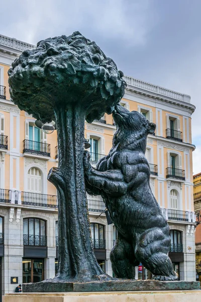 Símbolo Madrid Estatua Oso Fresa Puerta Del Sol España — Foto de Stock