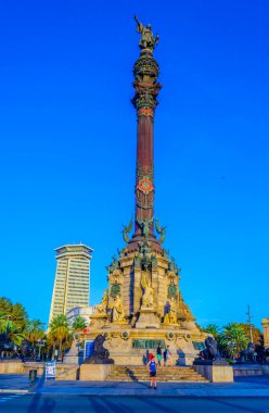 İspanya, Barcelona 'da bulunan anıtın manzarası