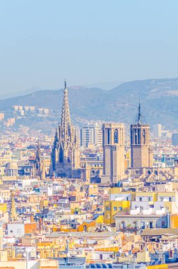 Barselona, Spai 'deki katedralin havadan görünüşü
