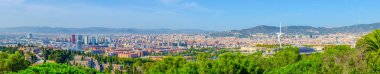 Panorama of barcelona including the olympic park.