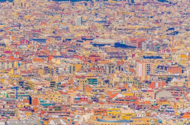 Aerial view of Barcelona from Montjuic castle, Spain