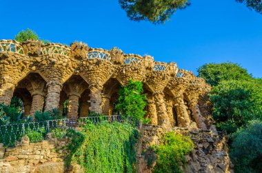 Barcelona 'daki parc guell' de bir atari salonu manzarası