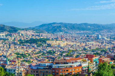 Aerial view of Barcelona, Spai