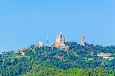 Tibidabo amusement park overlooking Barcelona, Spai