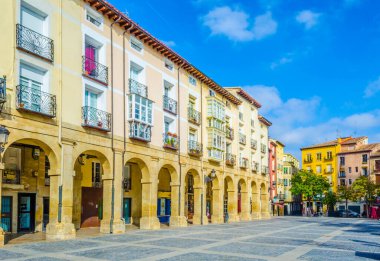 View of the plaza del mercado in the spanish city logron