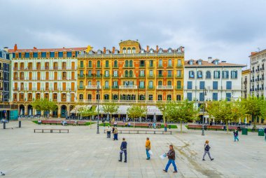 İspanya 'nın Pamplon şehrinde Plaza del Castillo